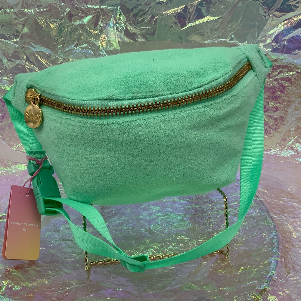 Stoney Clover Lane Terry Cloth Travel Green Fanny Pack Beach Bag